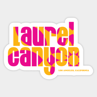 Laurel Canyon psychedelic flower logo - pink Sticker